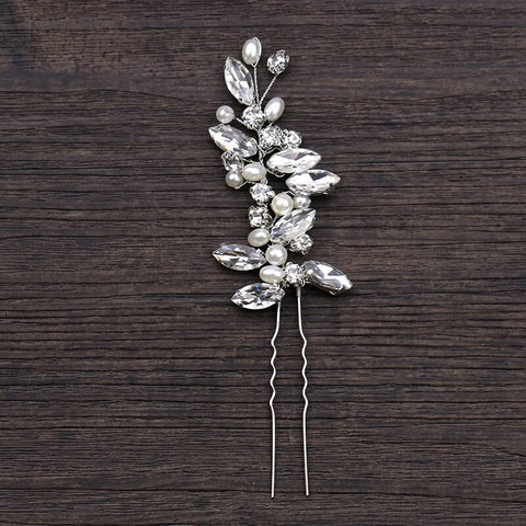 crystal pearl bridal hair pin