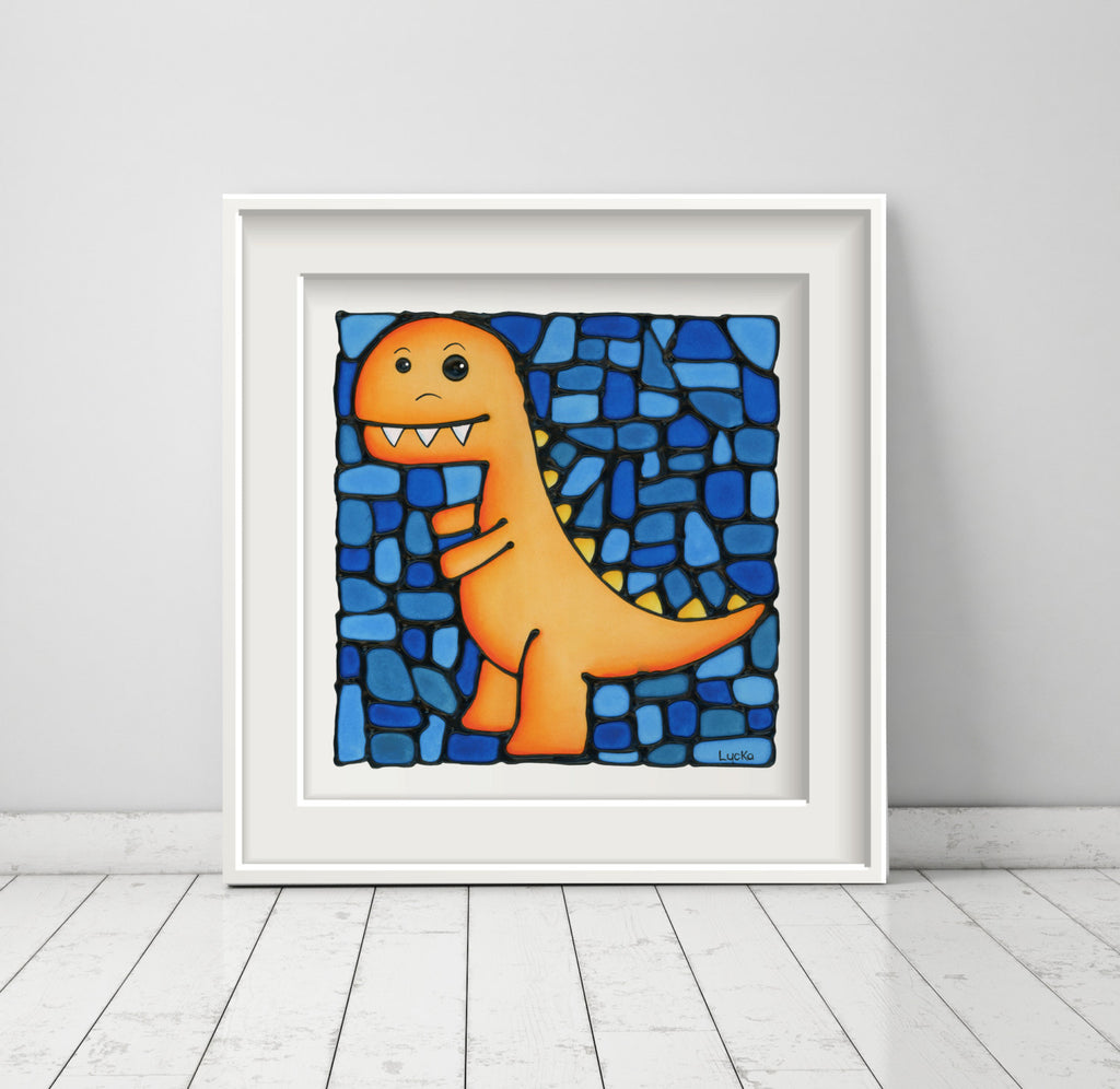 Dinosaur, cool wall art for kids and adults alike Art Print by AlphaPod