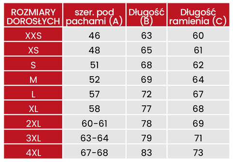 Przewodnik po rozmiarach Swetry Świąteczne 605 adults