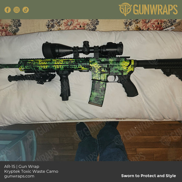 AR 15 Kryptek Toxic Waste Camo Gun Skin Vinyl Wrap