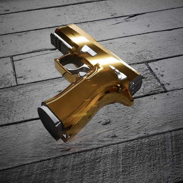 Pistol & Revolver Chrome Gold Gun Skin Vinyl Wrap