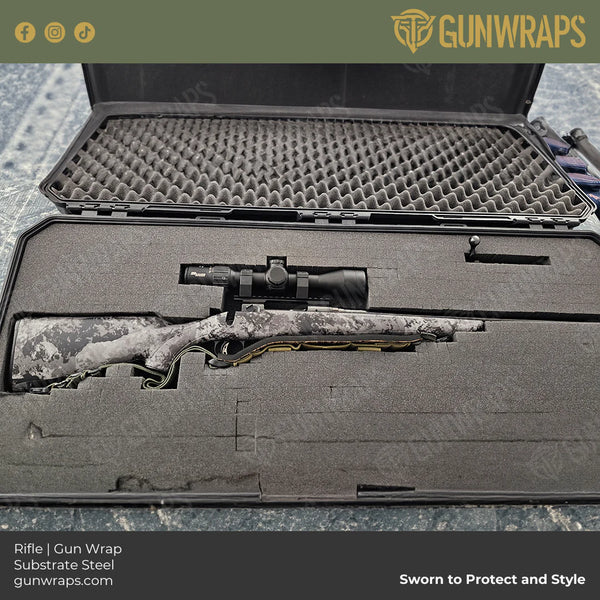 Rifle Substrate Steel Camo Gun Skin Vinyl Wrap Film