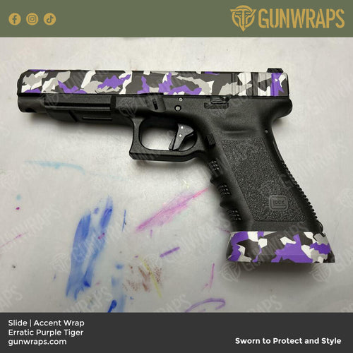 Paint Splatter Purple Gun Skin Vinyl Wrap for Pistol Slide