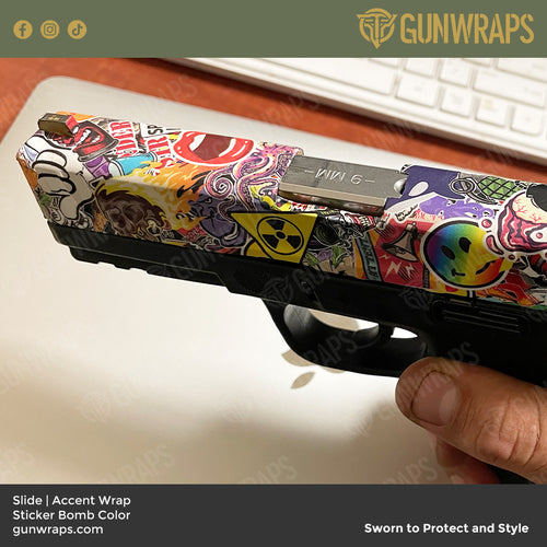 Paint Splatter Purple Gun Skin Vinyl Wrap for Pistol Slide