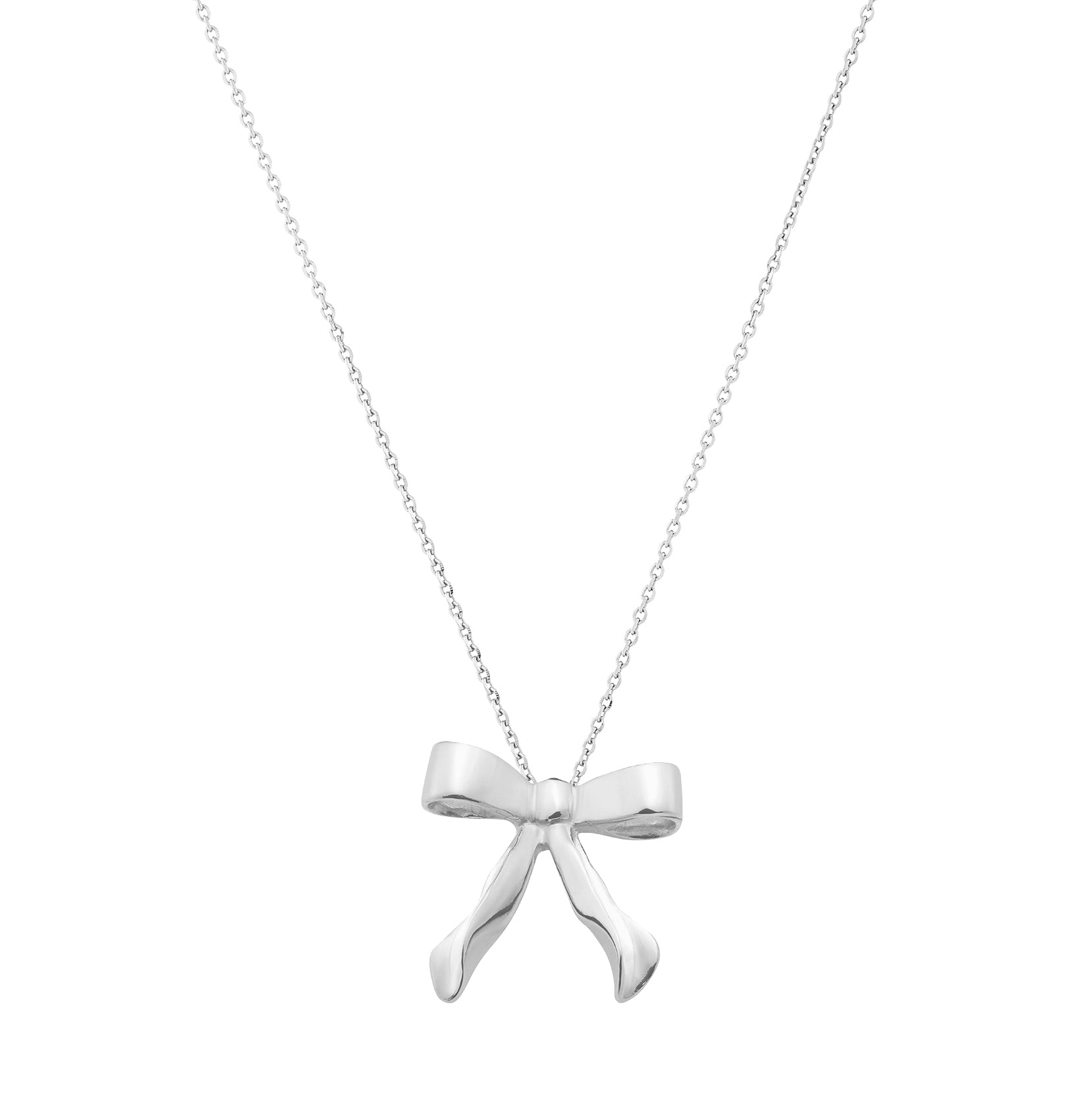 Bow Silver Necklace – PARELPAREL