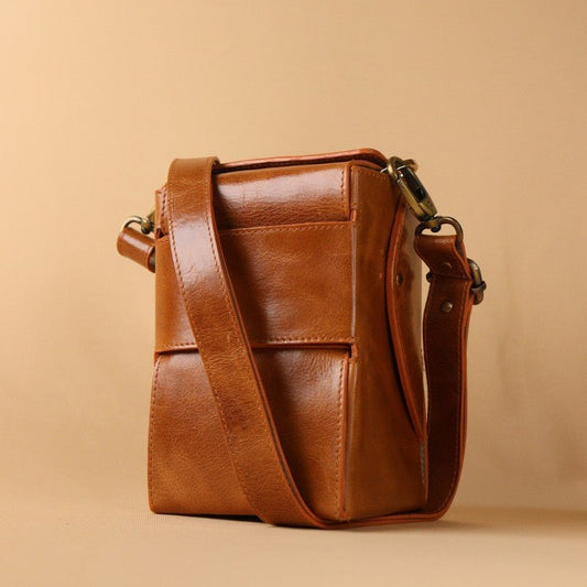 Mini Crossbody Sling Pouch Bag: Beetle in Light Tan