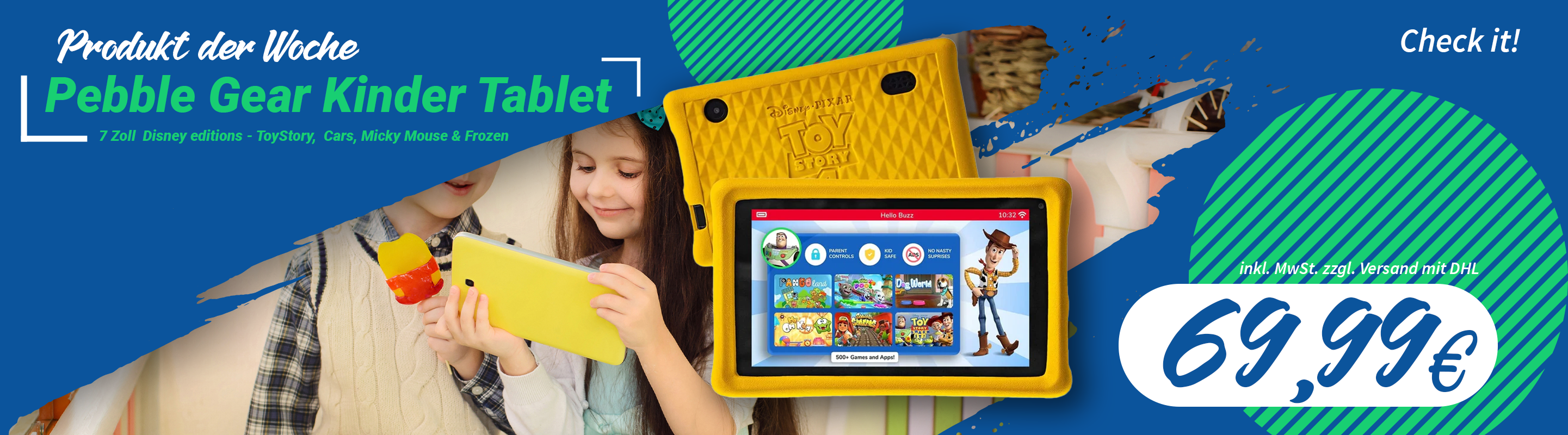 TP Produkt des Monats - Pebble Gear Kids Tablet Sliderbanner