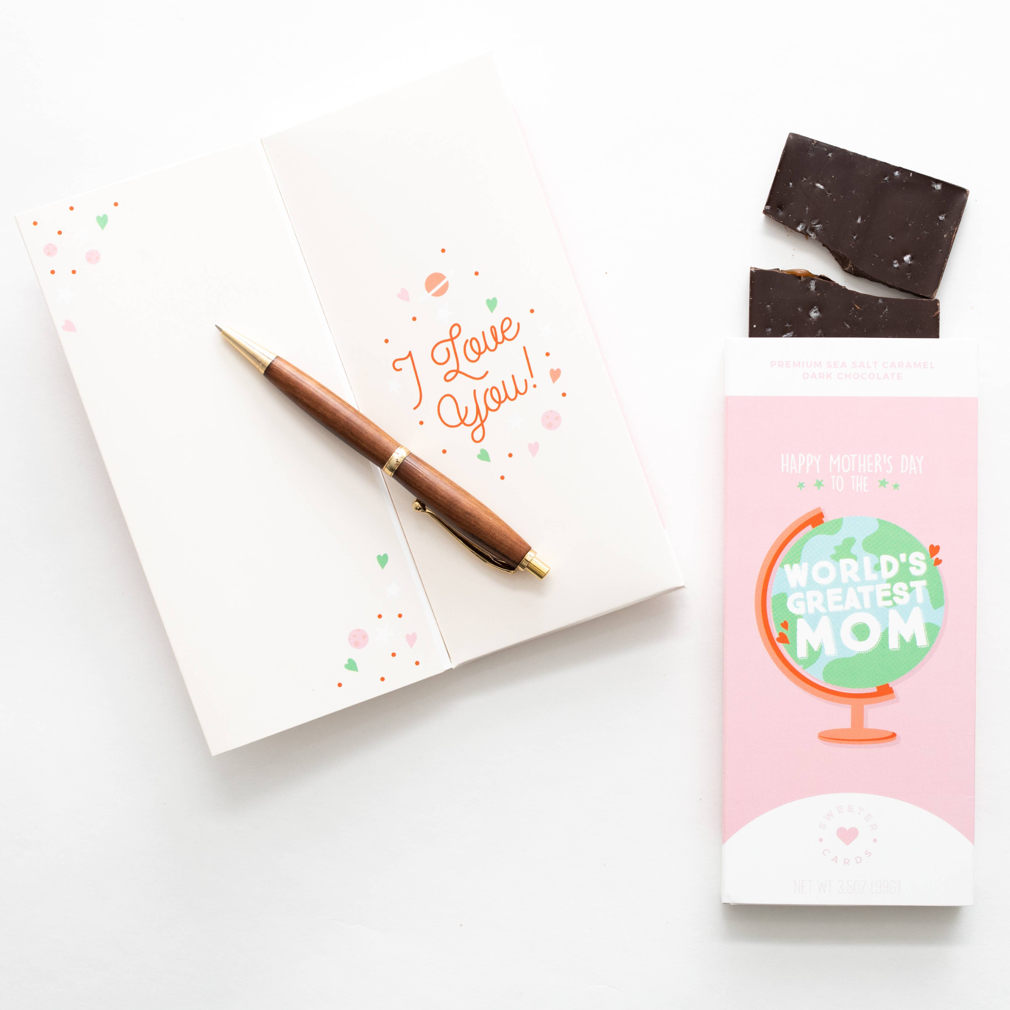 Sweeter Cards Chocolate Bar + Greeting Card in ONE! - Mother's Day Card w Chocolate - World's Greatest