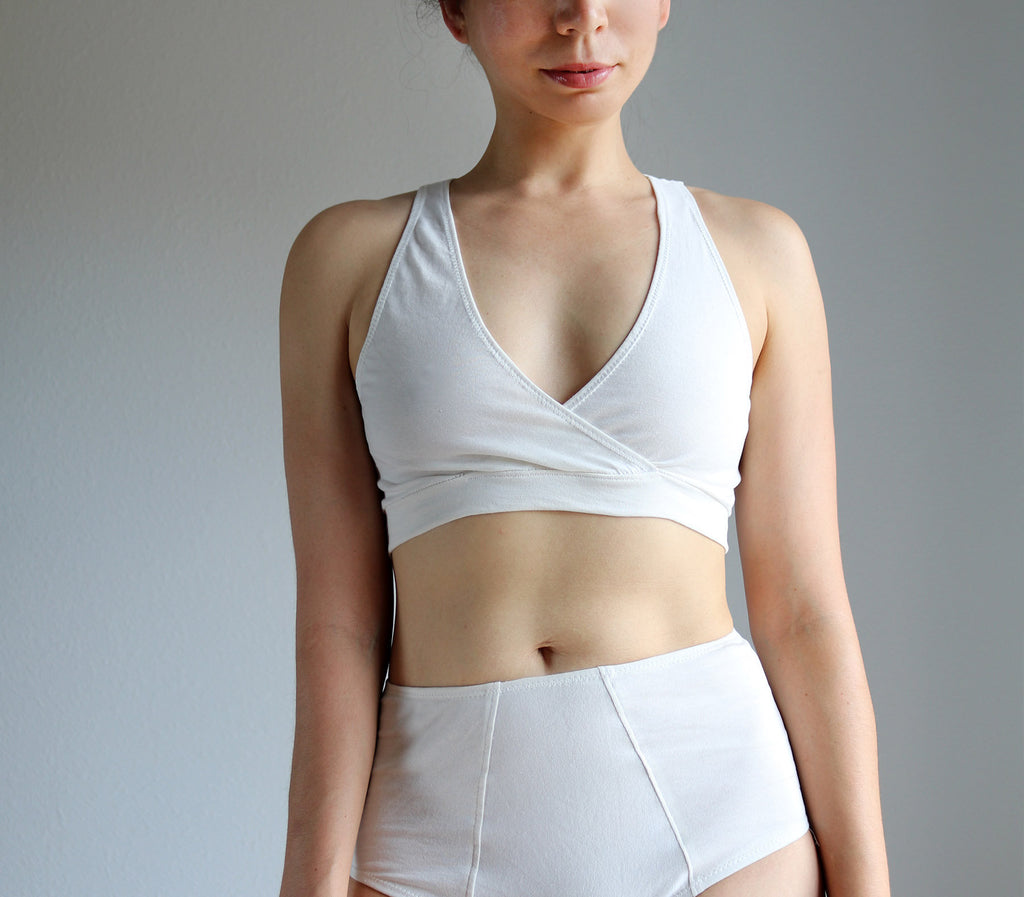 Organic Cotton Bralettes Set of 2. Lavender and Natural. Sustainable U –  Tatiana's Threads