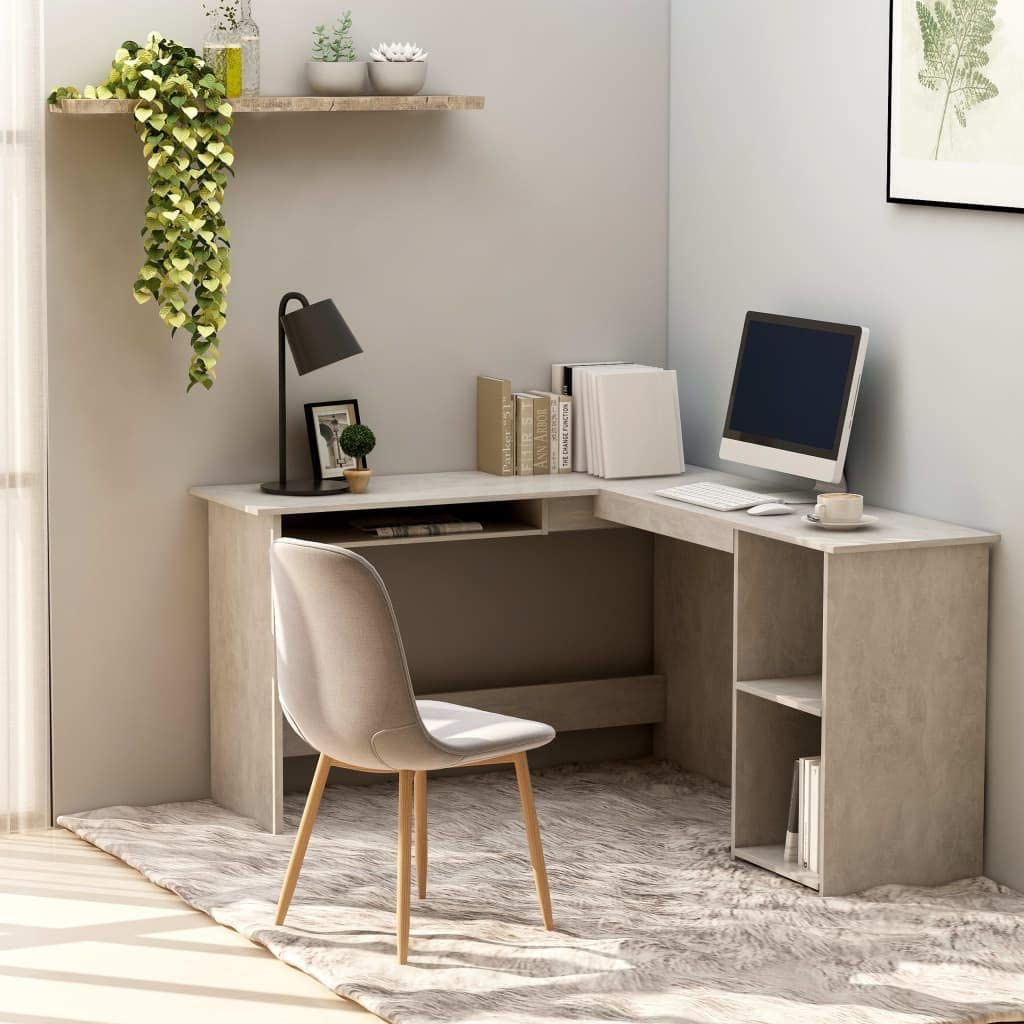 concrete corner desk