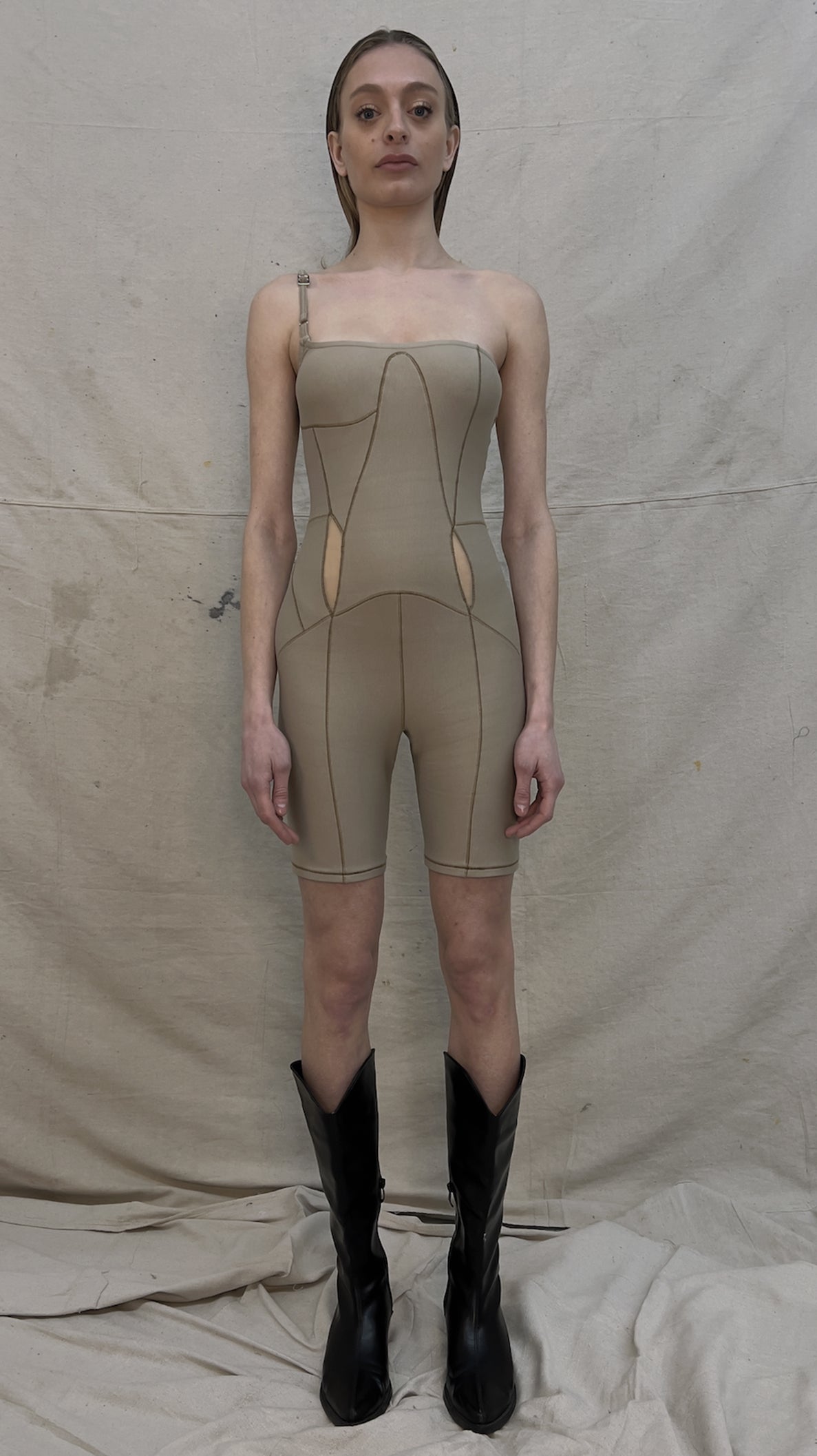 Elena Velez Cotton Gauze Bodysuit - Silt