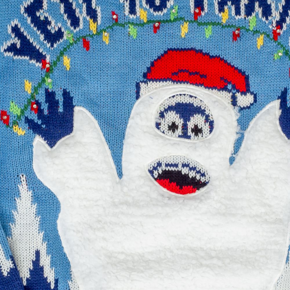 Yeti to Party Light Up Ugly Christmas Sweater - Blue - M