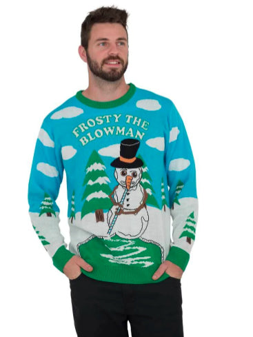 Men's Frosty the Blowman Snowman Ugly Christmas Sweater