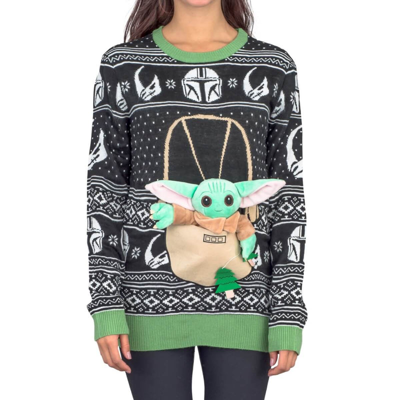 Women's Star Wars Baby Yoda The Child Forces Trees Ugly Christmas Swea