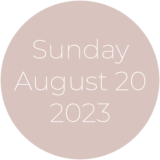 Sunday, August 20, 2023