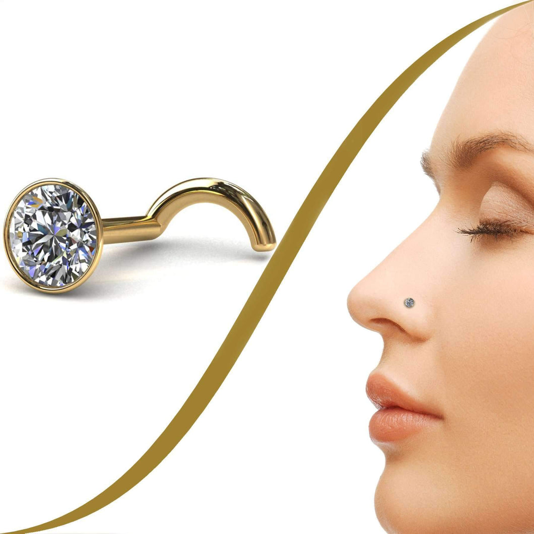 Diamond Nose Piercing Stud with 10pt 