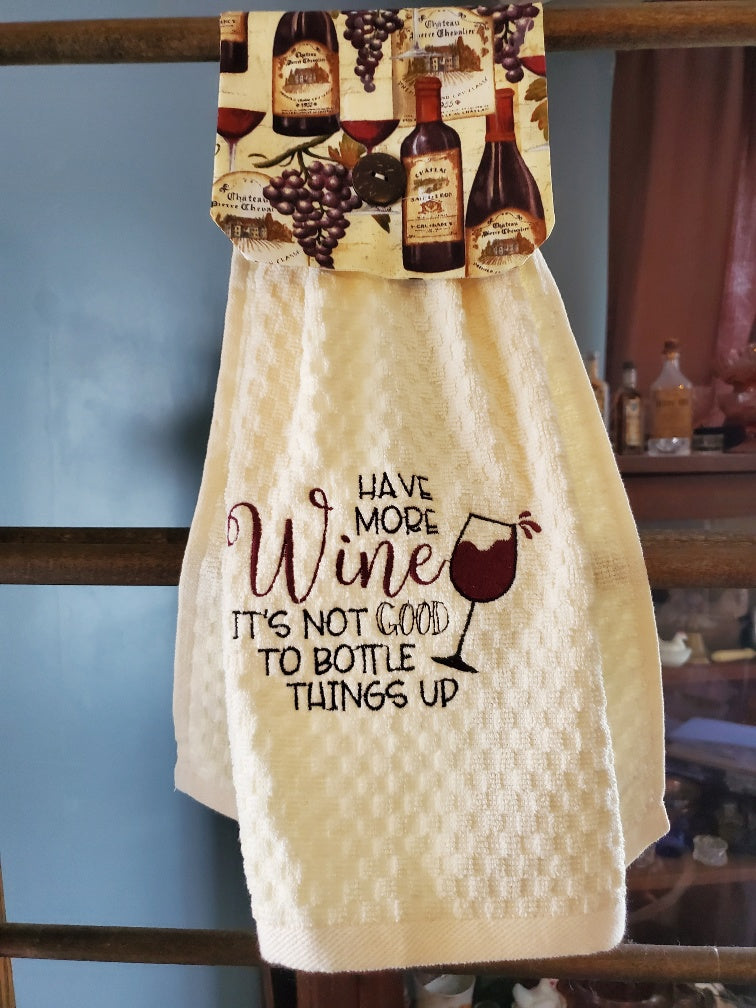 Wine Bottle Kitchen Towel