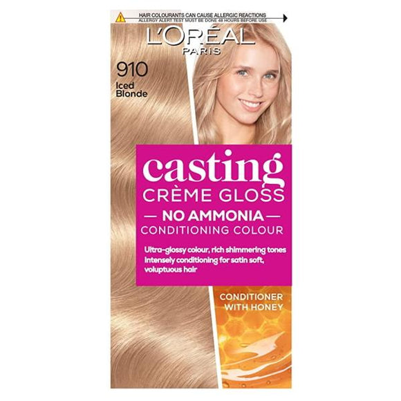L'Oreal Casting Creme Gloss Semi-Permanent Hair Colour 910 Iced Blonde ...