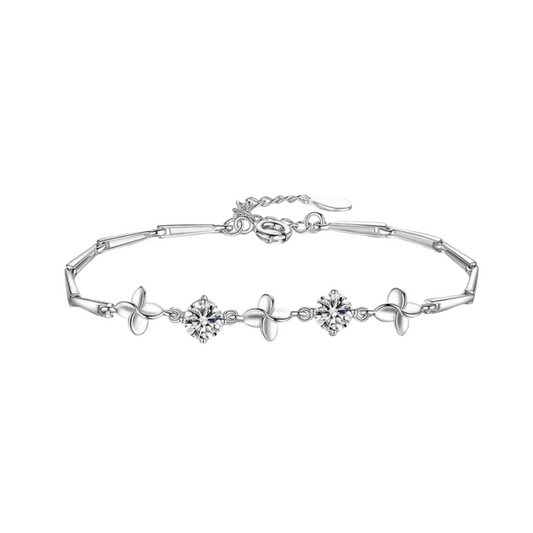 Nilu's Collection 925 Sterling Silver Hanging Heart Charm Bracelet for Women and Girls, Valentine Special White Adjustable Alloy Bracelet