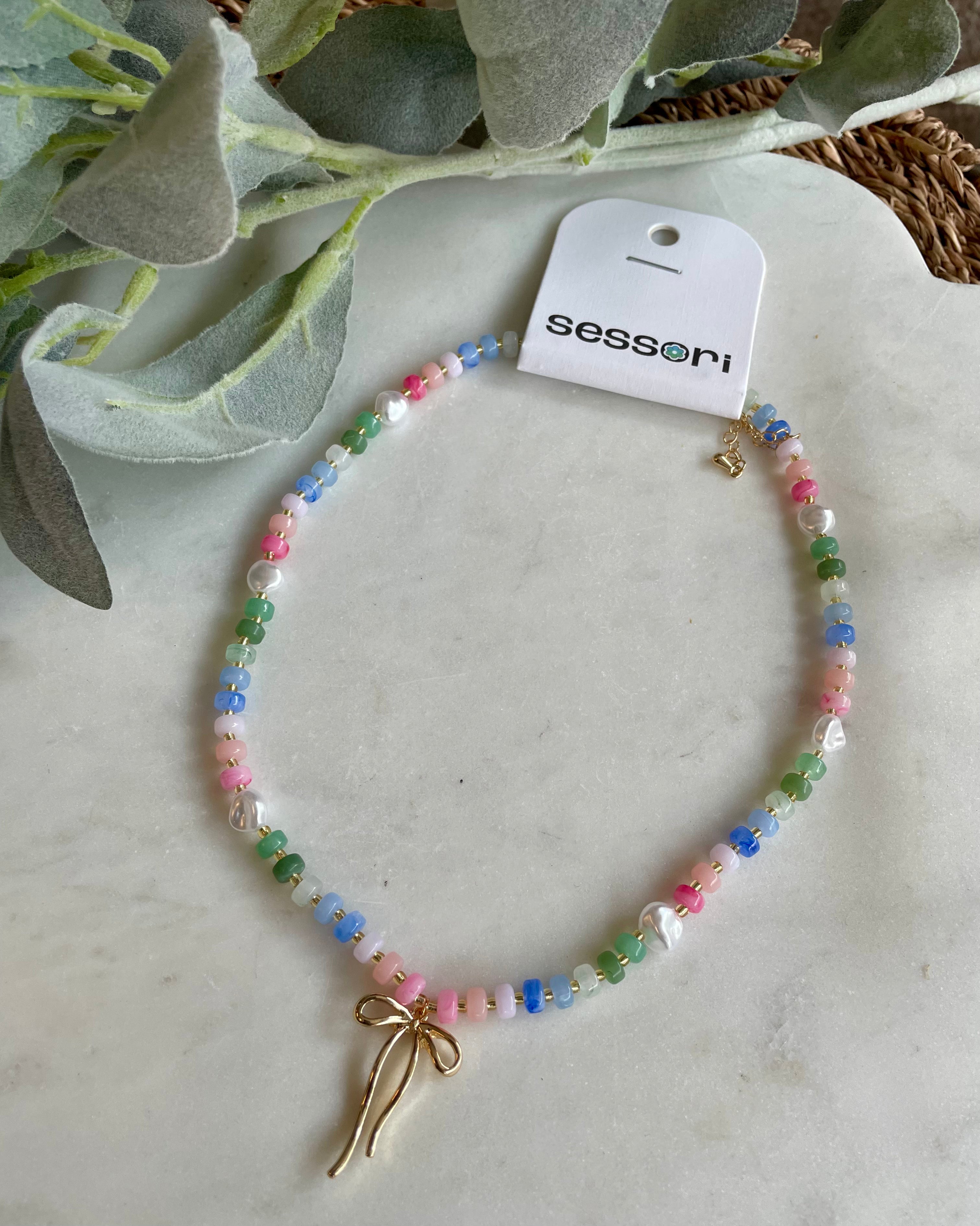 Confetti Crush Coquette Bead Pearl Necklace