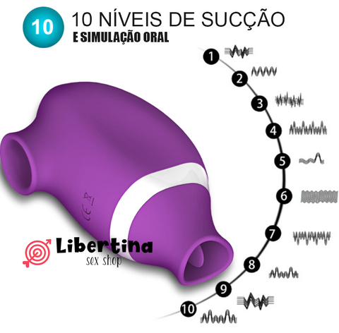 vibrador feminino com sugador de clitóris e simulador de sexo oral