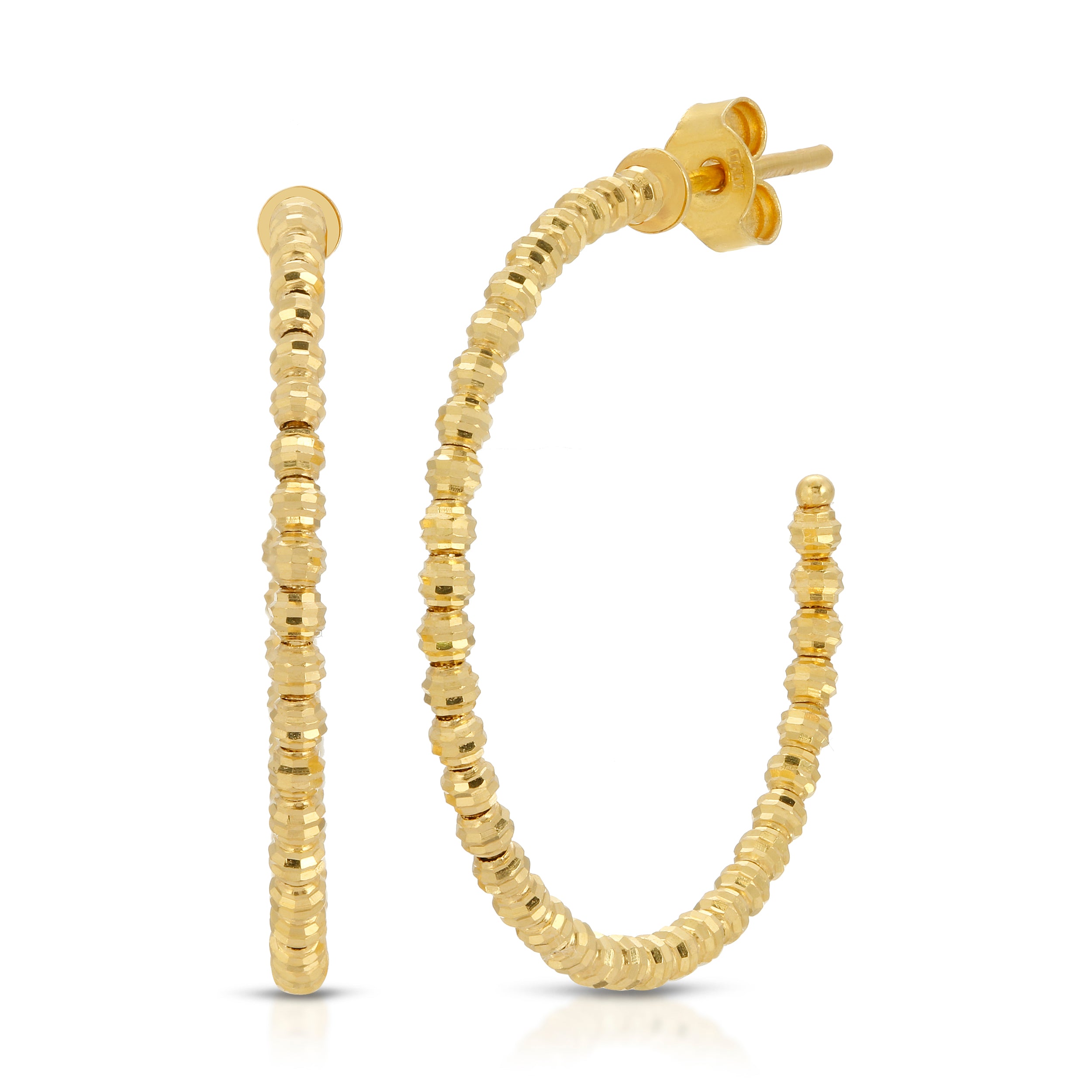 14k Gold Bead Hoops - Saint by Ira DeWitt product image