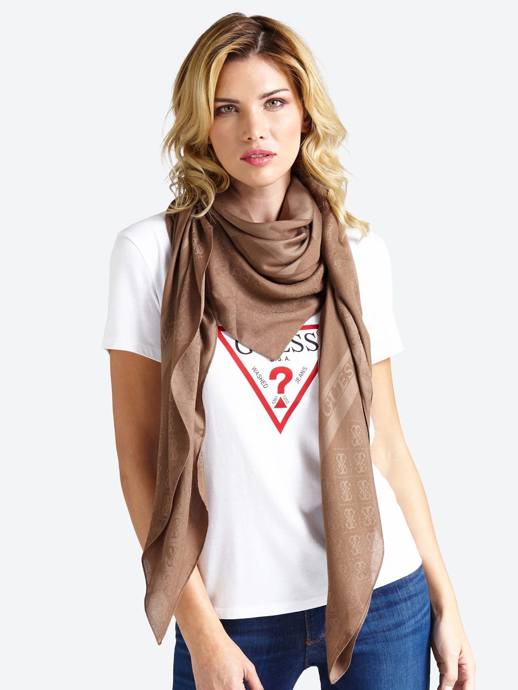 GUESS, Burgundy Women's Scarves And Foulards