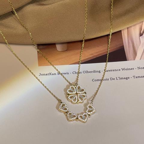 4 Leaf Clover Heart Pendant Necklace for Women Magnetic Sterling Silver  Ginger Lyne Collection - Walmart.com