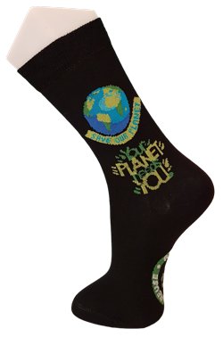 Chaussette en coton recyclé thème sauvetage de la planète