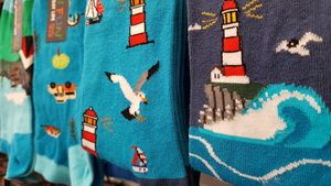 Chaussettes fantaisie graphisme bord de mer