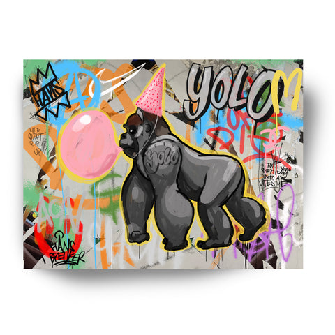 Party Gorilla Yolo streetart pop art hans breuker