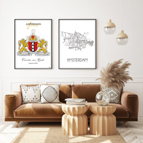 Liegendes Stadtwappen Amsterdam Poster