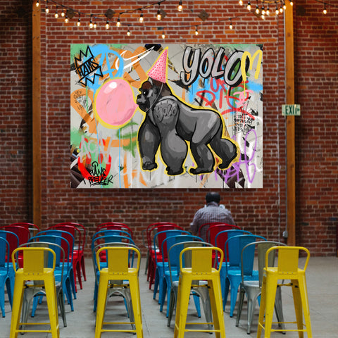 Party Gorilla Yolo streetart pop art hans breuker