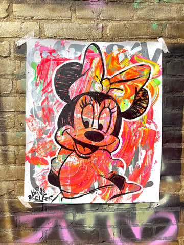 Explosion von Farben und Graffiti mit Minnie Mouse