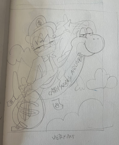 Mr. CA$H tekening Yoshi