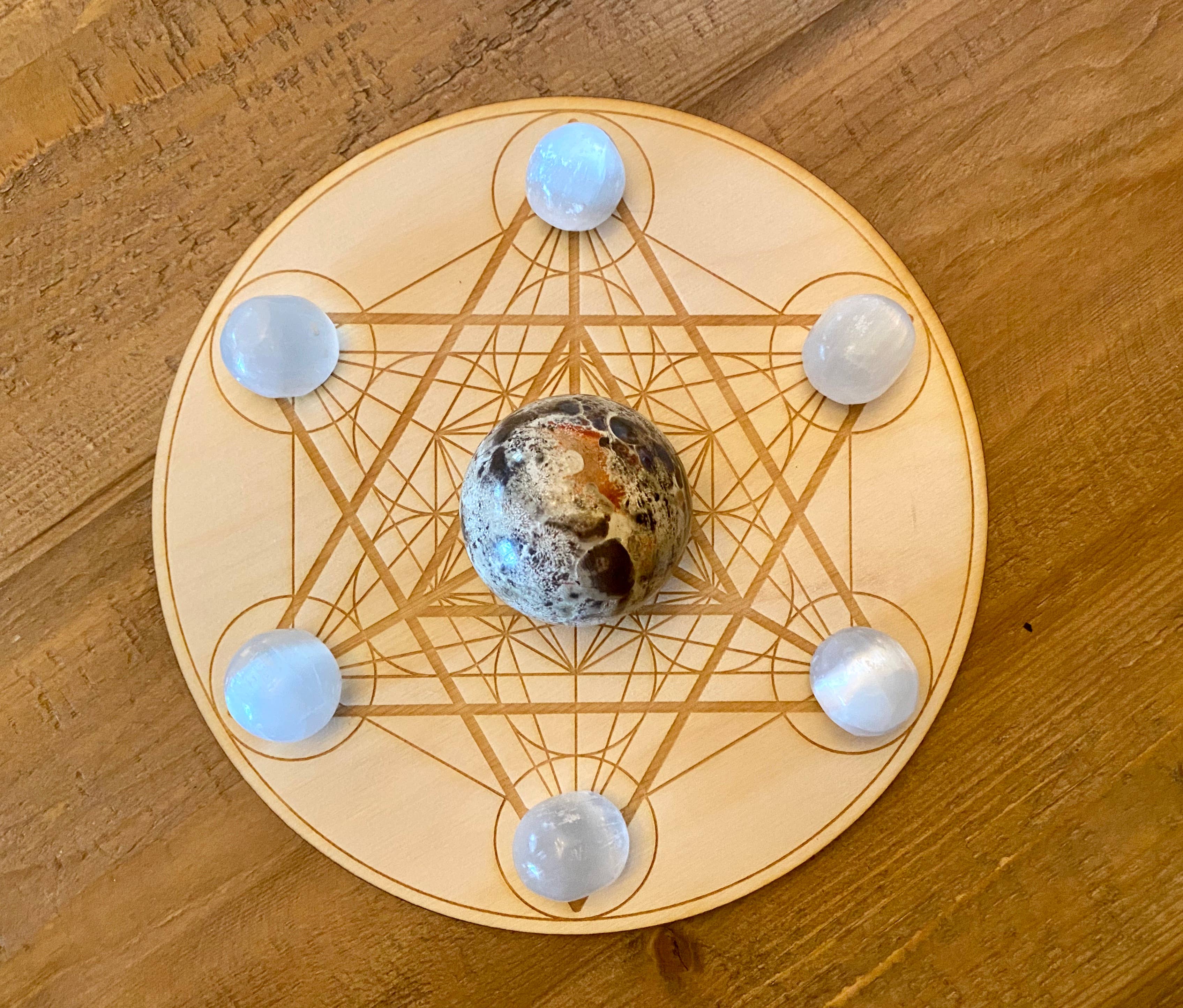 Merkaba Metatron's Cube Sphere Holder Crystal Grid