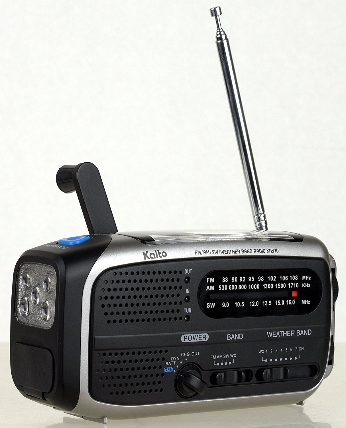 Kaito KA370 Voyager Solar/Crank AM/FM/SW NOAA Weather Radio with 5-LED –  Kaito Electronic Inc