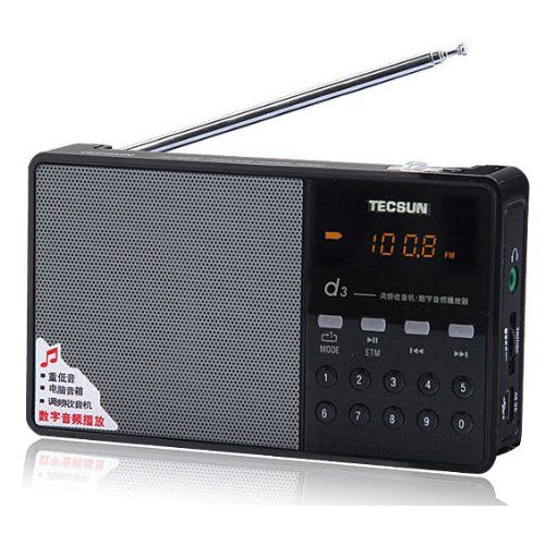 kasteel achtergrond toon Tecsun D3 Rechargeable FM Radio with ETM, MP3 Player with Built-in Mic –  Kaito Electronic Inc