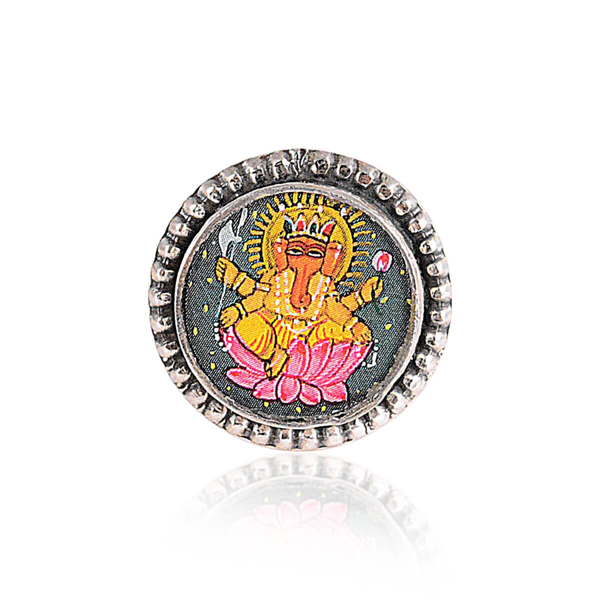 Gemstone Ganesha Ring