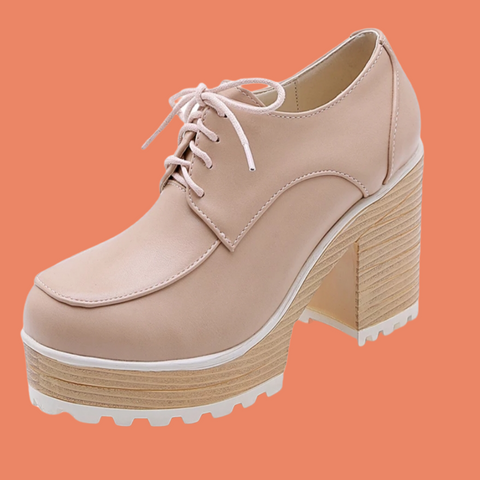 Chunky Oxford Platform Heels