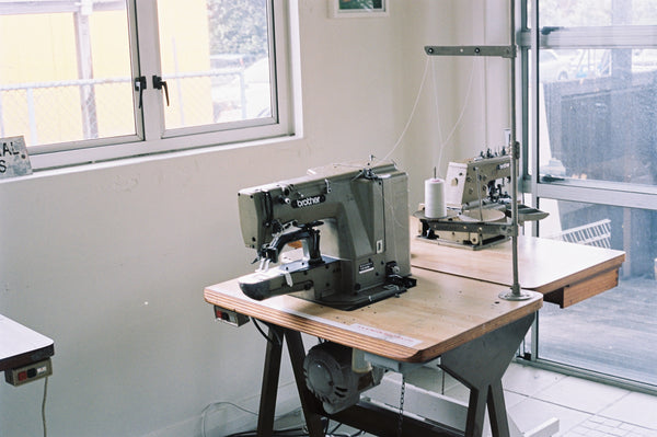 Photograph of sewing machine in Matt Nash Uniform studio.