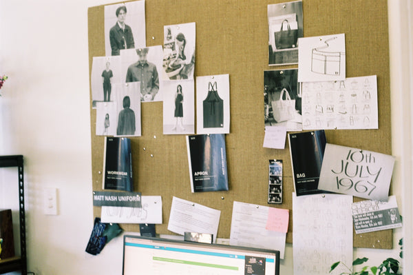 Photograph of mood board in Matt Nash studio.