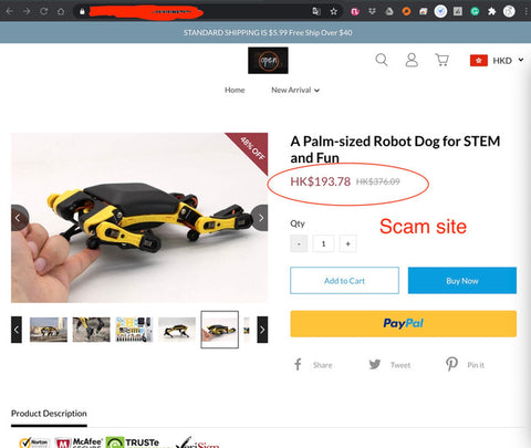 Scam Sites Selling Petoi