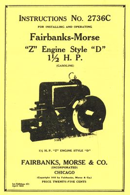 Fairbanks Morse 3 HP & 6 HP z Instructions 2417D -  Canada