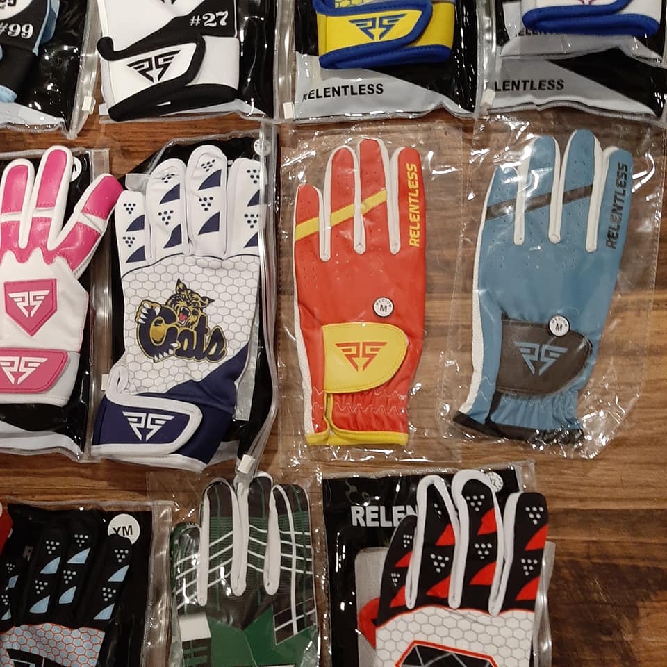 A picture of all new batting gloves from Relentless Sports