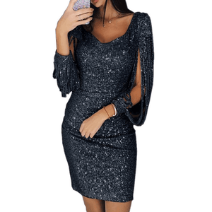Fringed long sleeve Dress - Online Goddess Boutique