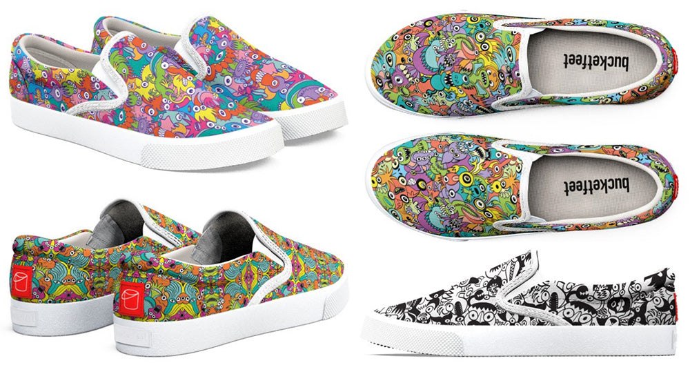 Zoo&co's designs on Bucketfeet shoes by Threadless