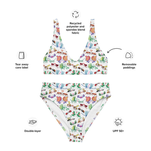 Recycled high-waisted bikini. Product specifications