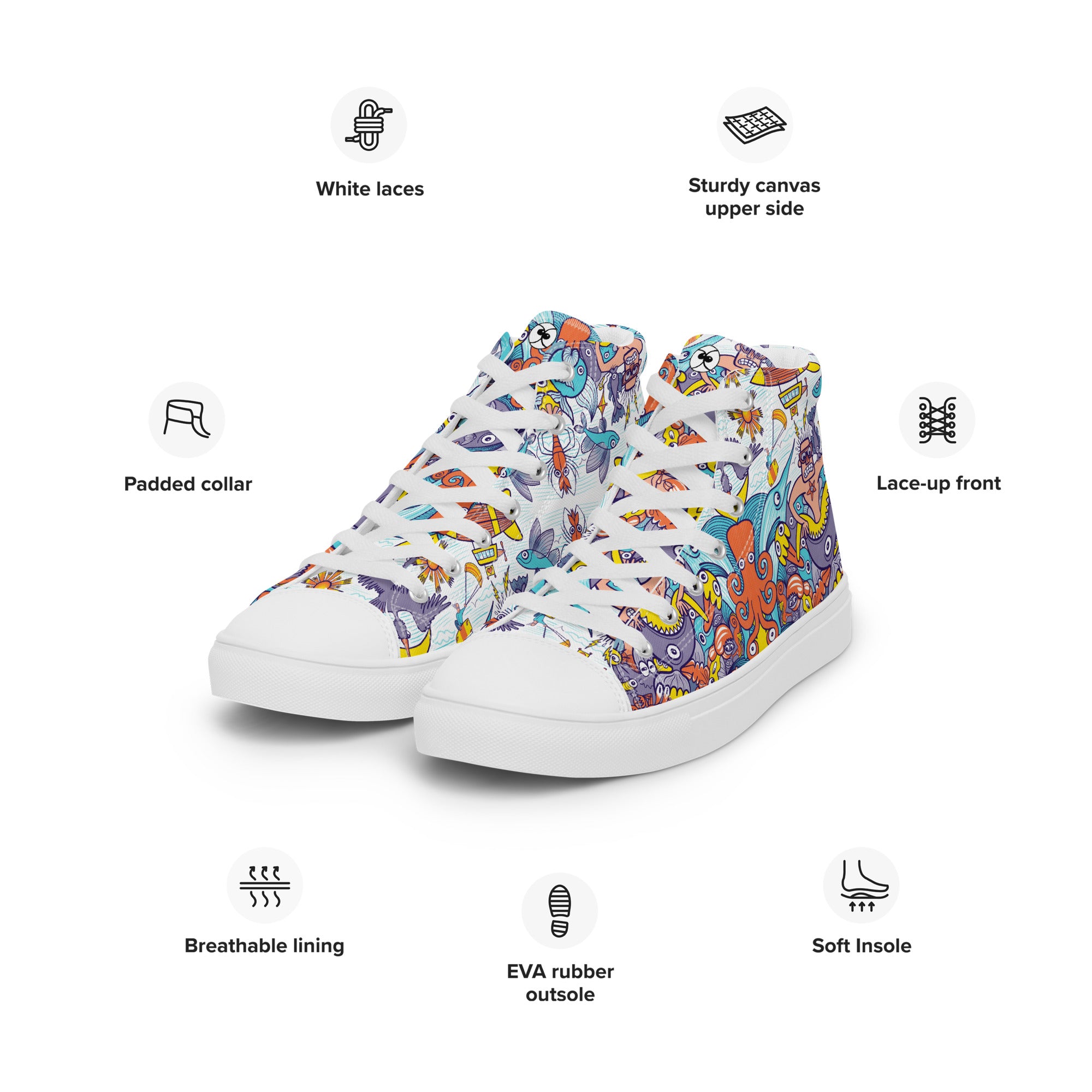 High top canvas shoes specifications
