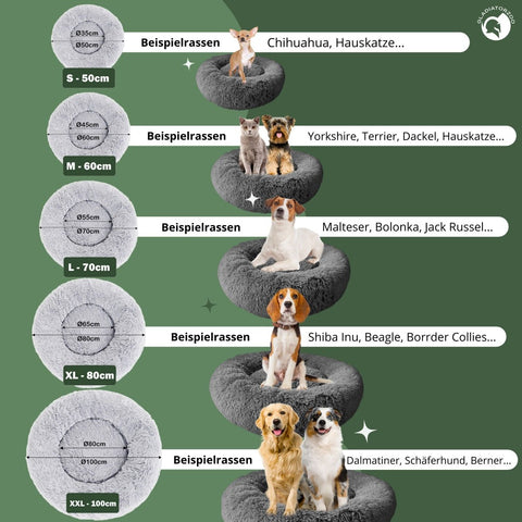 Größenübersicht für das Wolke 7 Hundebett